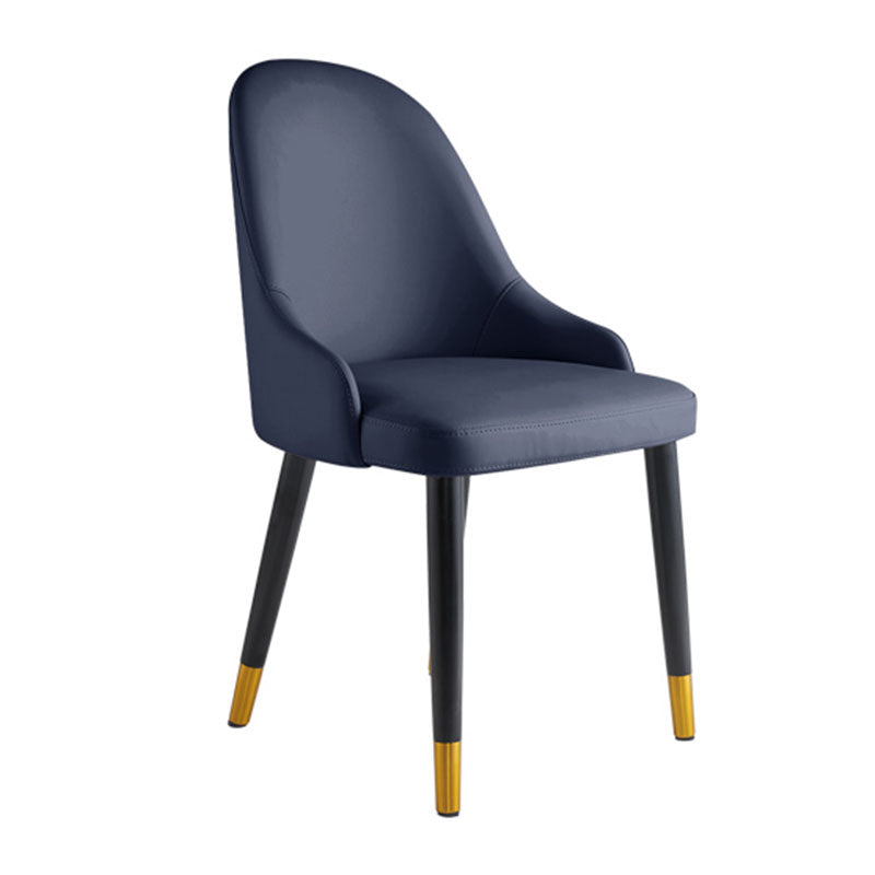 Glam Wood Dining Armless Chair Faux Leather Dining Chairs for Restaurant Use