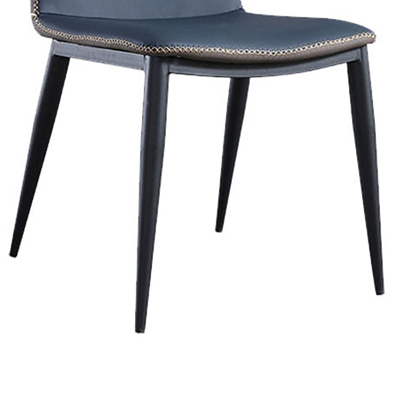 Industrial Wingback Armless Dining Chair Faux Leather Dining Chair for Kitchen