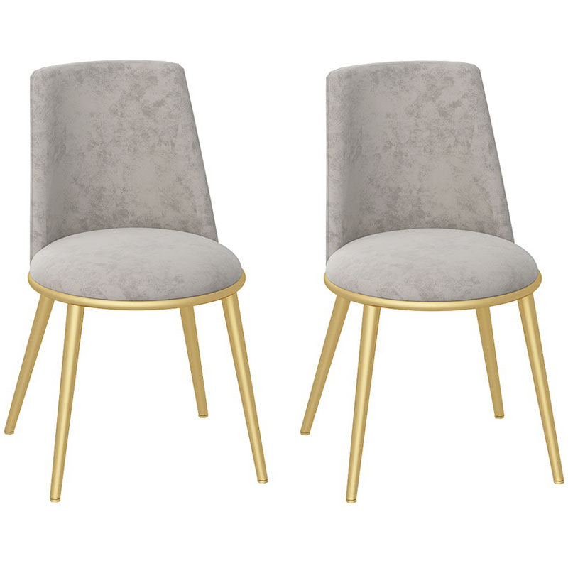 Glam Velvet Armless Dining Chairs Metal Dining Chair for Home Use