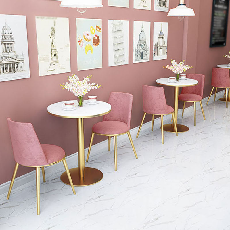 Glam Velvet Armless Dining Chairs Metal Dining Chair for Home Use