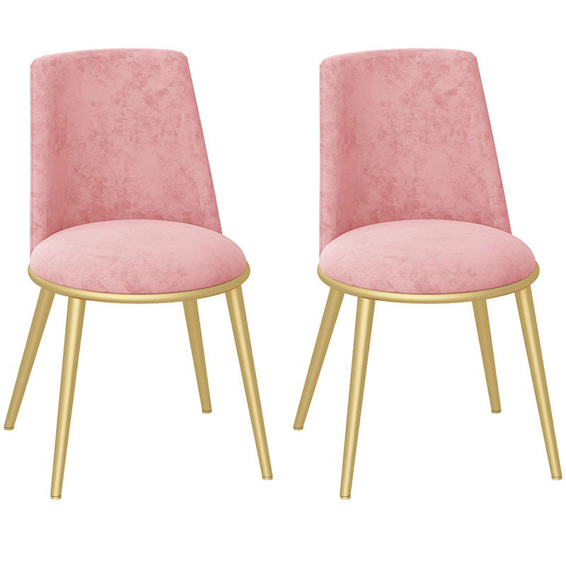 Glam Velvet Armless Dining Chairs Metal Dining Chair for Home Use