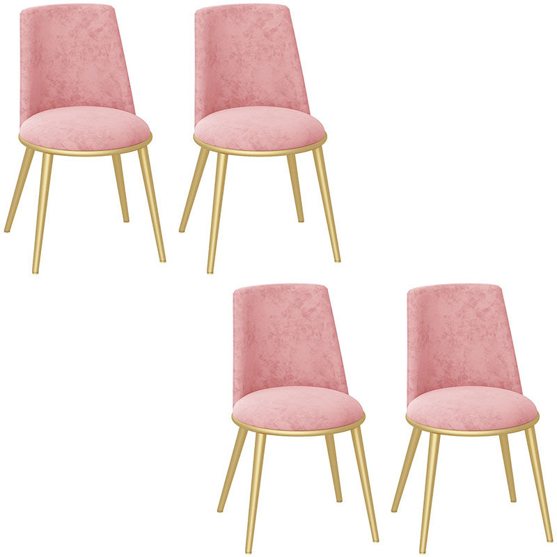 Glam Velvet Armless Dining Chairs Metal Dining Chair for Home Use
