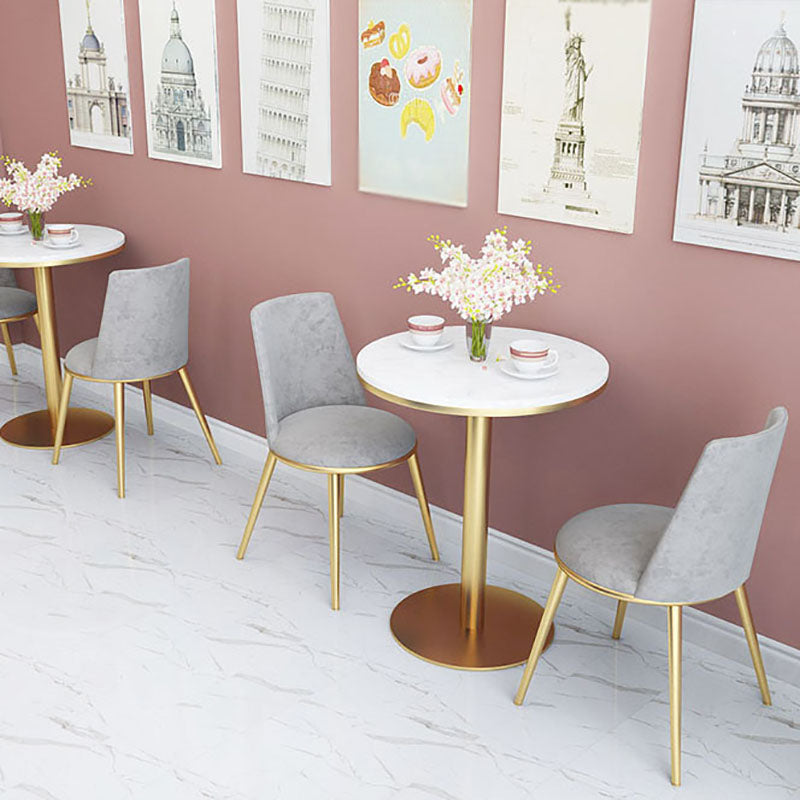 Glam Velvet Armless Dining Chairs Metal Dining Chair for Home Use