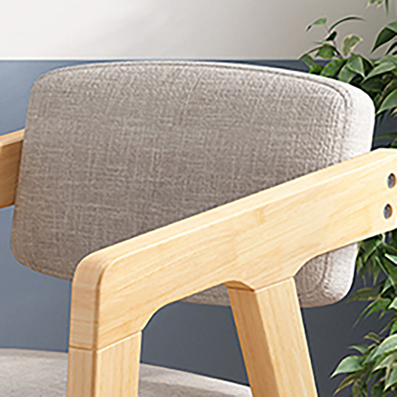 Contemporary Kitchen Chairs Dining Arm Side Chair with Wooden Legs