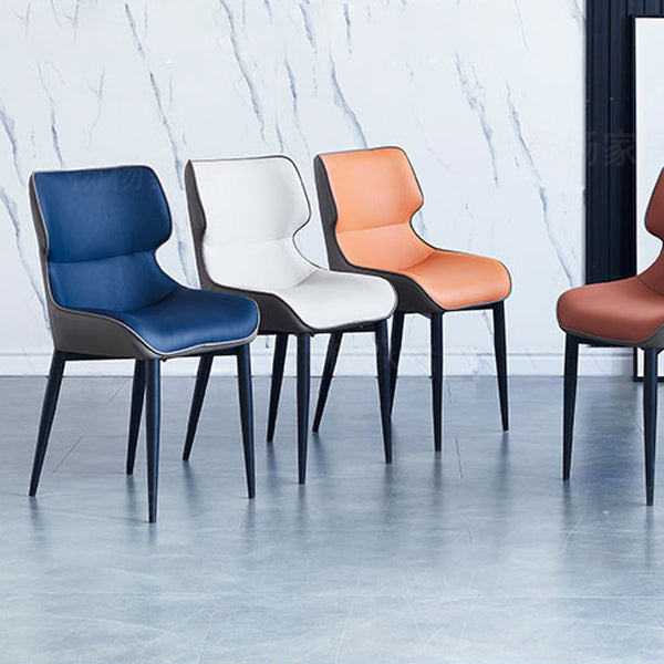 Contemporary Style Chair Dining Arm Wingback Side Chair with Metal Legs for Kitchen