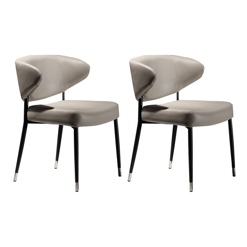 Contemporary Chairs Open Back Dining Side Chairs with Metal Legs for Kitchen