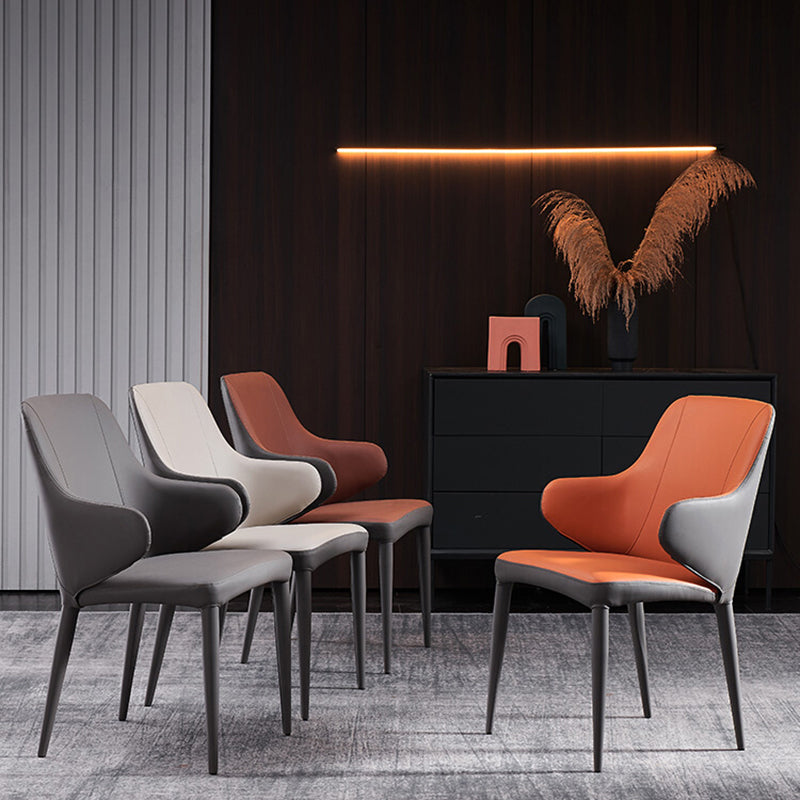 Contemporary Metal Dining Chair Upholstered Arm Chair for Restaurant Use