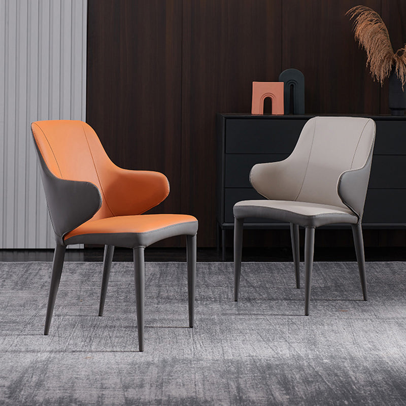 Contemporary Metal Dining Chair Upholstered Arm Chair for Restaurant Use