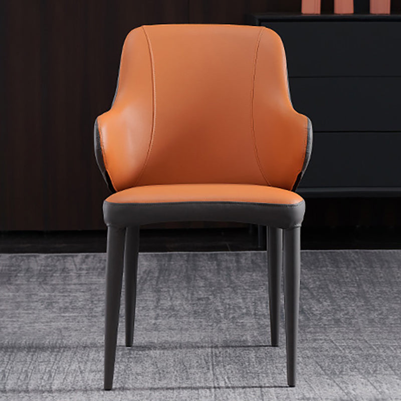 Contemporary Metal Dining Chair Upholstered Arm Chair for Restaurant Use