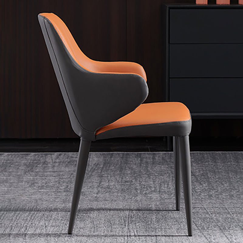 Contemporary Metal Dining Chair Upholstered Arm Chair for Restaurant Use