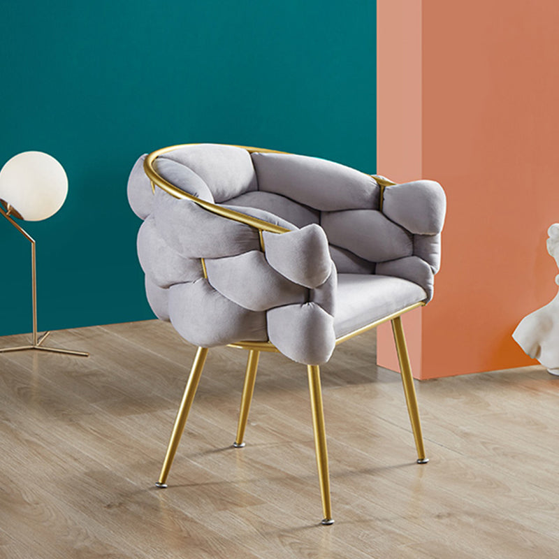 Scandinavian Luxury Upholstered Armless Dining Chairs Solid Back Chair