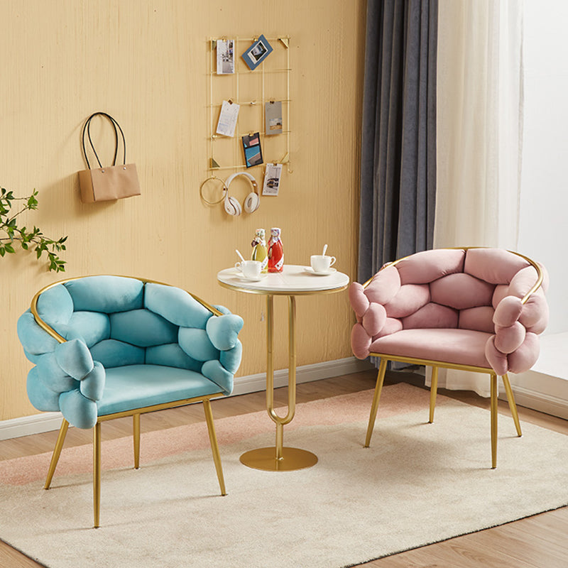 Scandinavian Luxury Upholstered Armless Dining Chairs Solid Back Chair