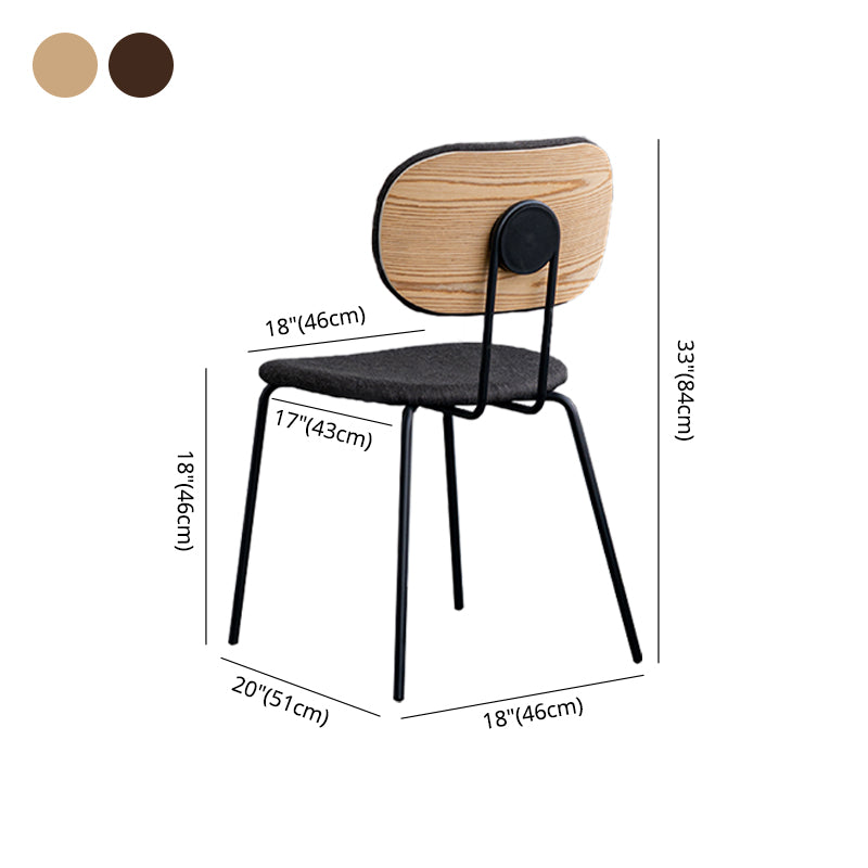Industrial Open Back Dining Side Chair Fabric Dining Chairs for Home
