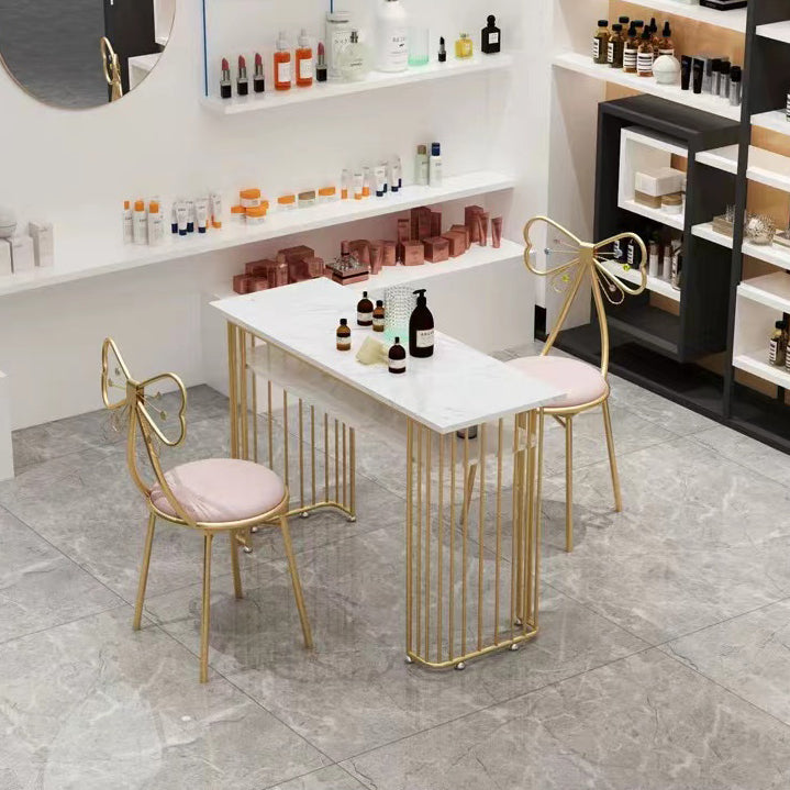 Glam Metal Dining Room Chairs Open Back Dining Side Chair for Restaurant Use