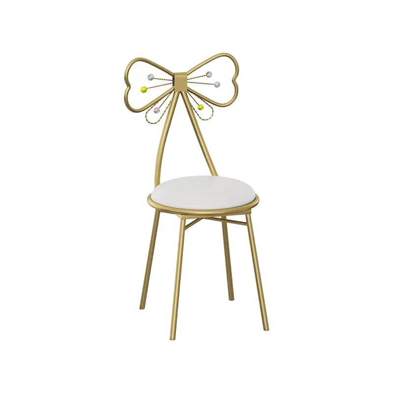 Glam Metal Dining Room Chairs Open Back Dining Side Chair for Restaurant Use