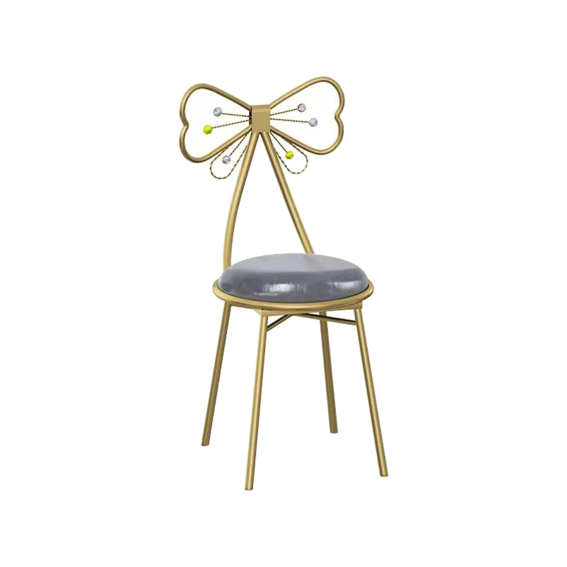 Glam Metal Dining Room Chairs Open Back Dining Side Chair for Restaurant Use