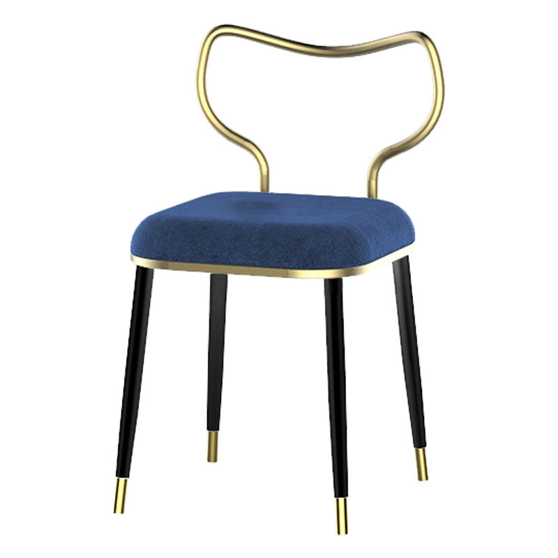 Glam Velvet Armless Dining Chairs Open Back Dining Side Chair for Home Use