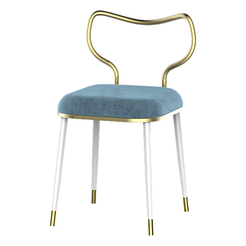 Glam Velvet Armless Dining Chairs Open Back Dining Side Chair for Home Use