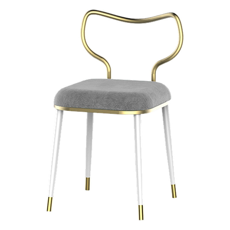 Glam Velvet Armless Dining Chairs Open Back Dining Side Chair for Home Use