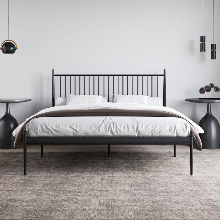 Metal Slat Bed Low Profile Luxurious Bed Frame with Headboard