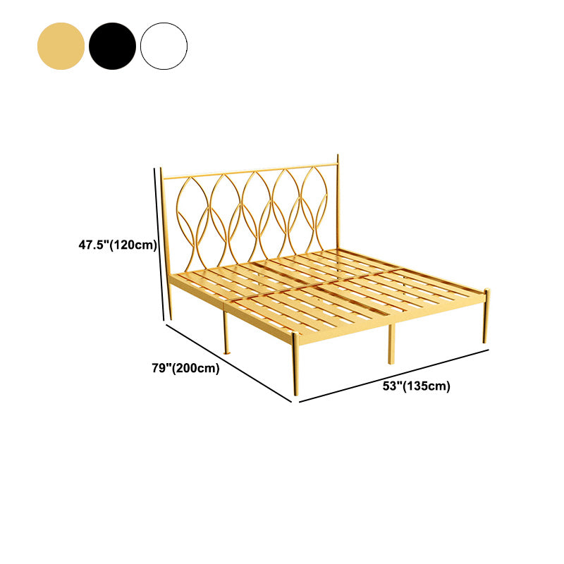 47" Tall Glam Open-Frame Bed Metal Standard Bed with Headboard