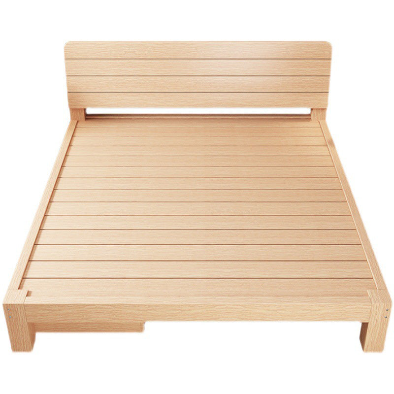 Solid Wood Storage Panel Bed with Headboard Bed with Drawers