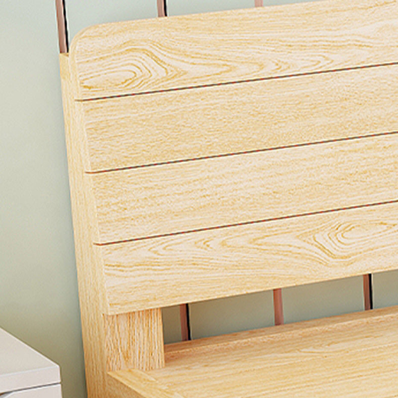 Solid Wood Storage Panel Bed with Headboard Bed with Drawers