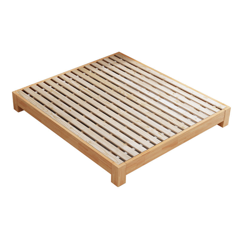 Scandinavian Solid Wood Bed without Headboard and Footboard Bed