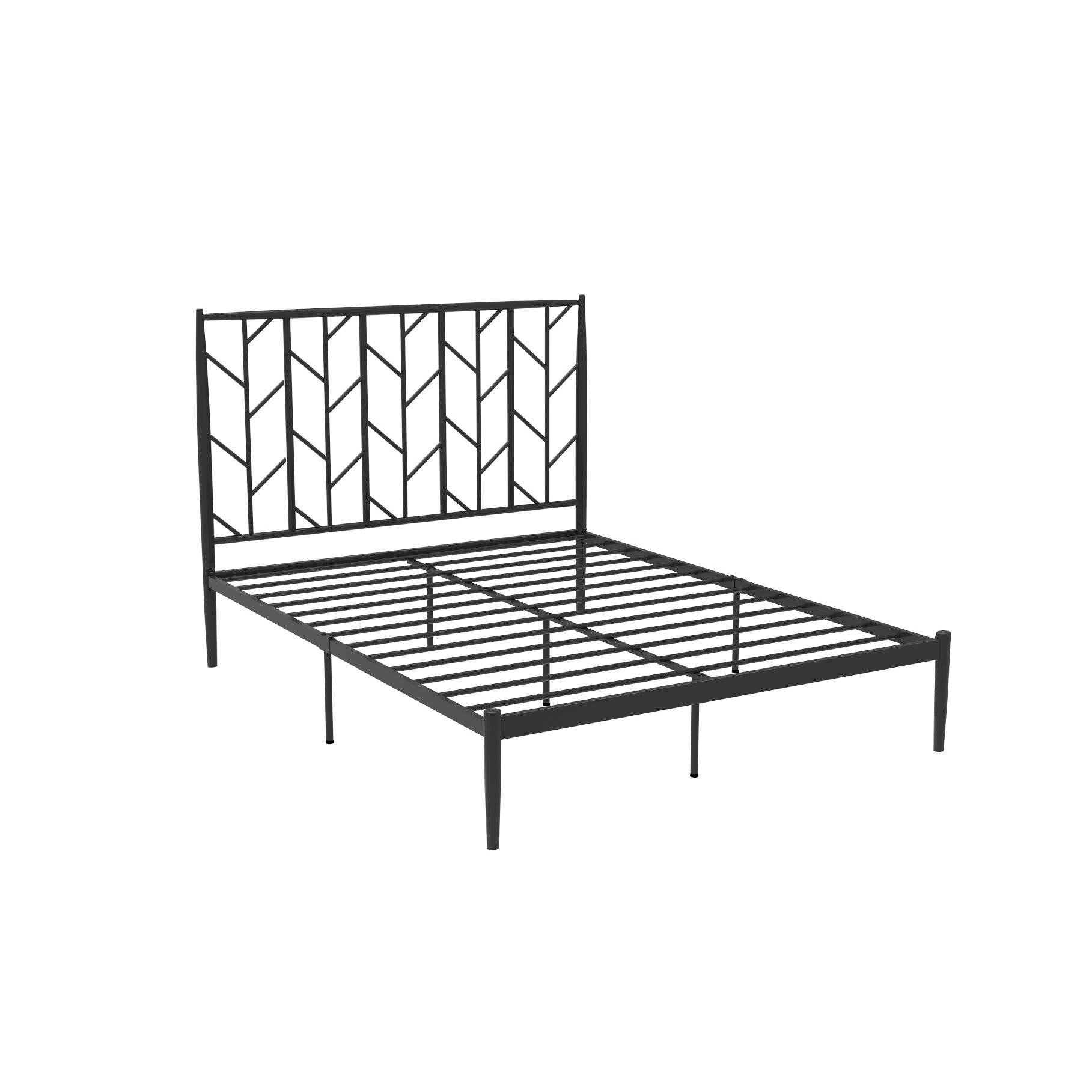 Contemporary Metal Bed Frame with Headboard Tree Themed Bed Frame