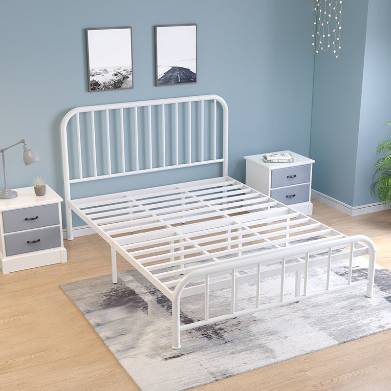 High Profile Standard Bed, Metal Slat Headboard Contemporary Bed