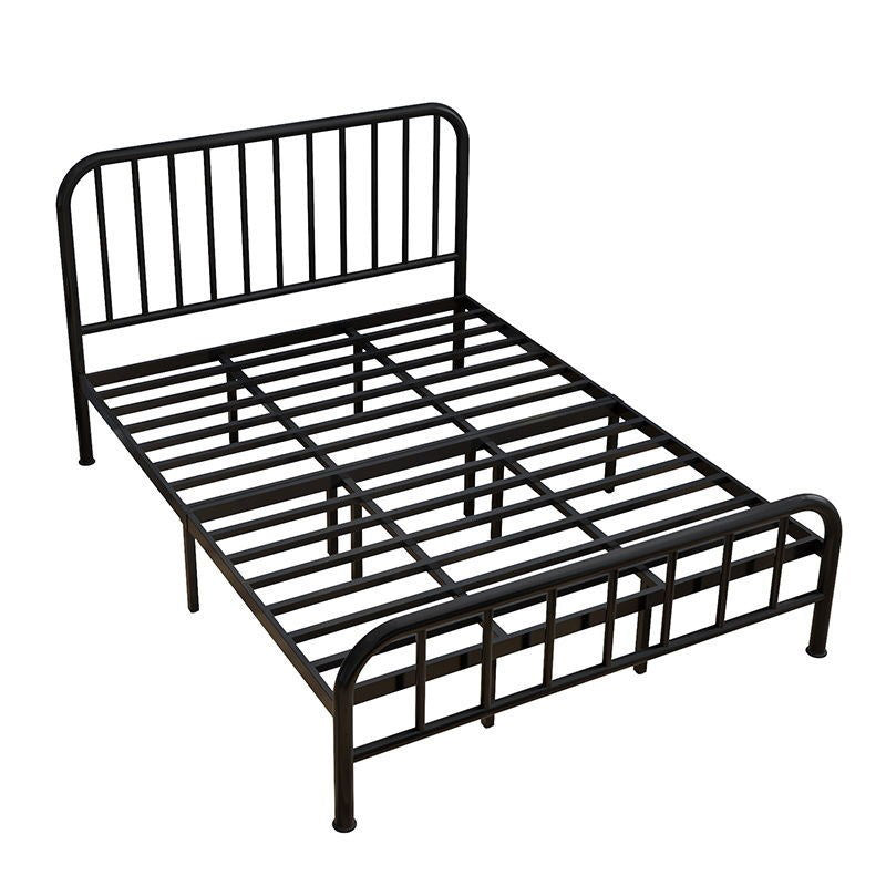 High Profile Standard Bed, Metal Slat Headboard Contemporary Bed