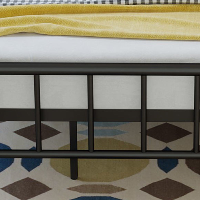 High Profile Standard Bed, Metal Slat Headboard Contemporary Bed