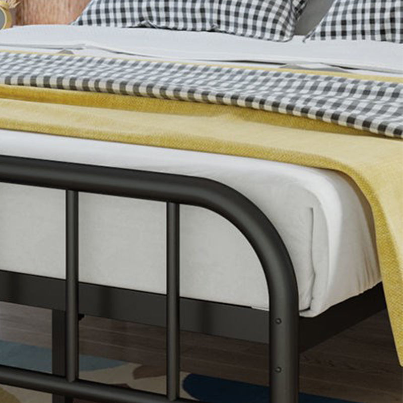 High Profile Standard Bed, Metal Slat Headboard Contemporary Bed
