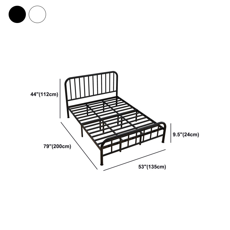 High Profile Standard Bed, Metal Slat Headboard Contemporary Bed