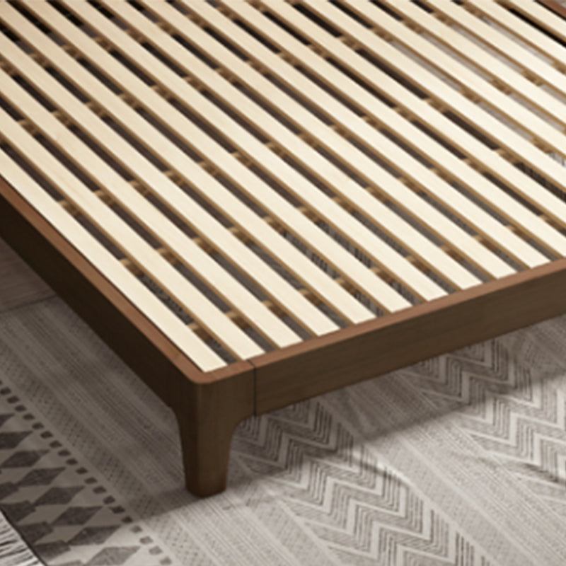 Traditional Wooden Standard Bed with Rectangular Headboard Bed