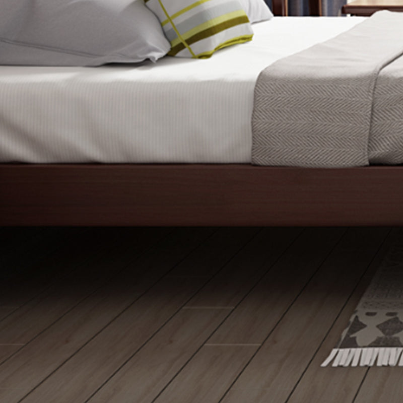 Traditional Wooden Standard Bed with Rectangular Headboard Bed