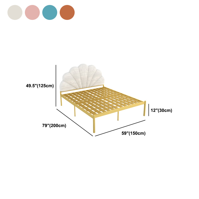 Glam Style Metal Panel Standard Bed with Arched Headboard for Bedroom