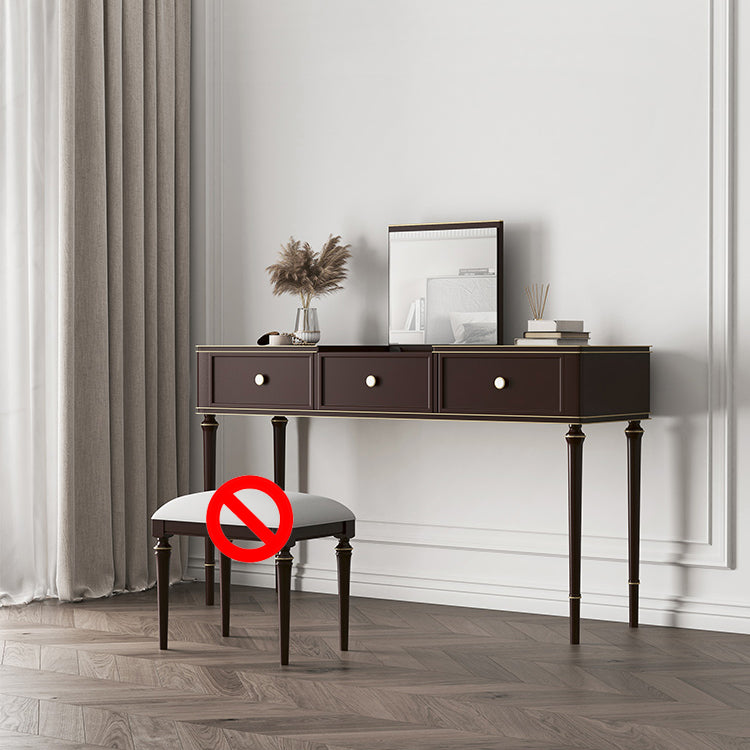 Make-up Vanity Mirrored Wood Dressing Table Padded Stool Set