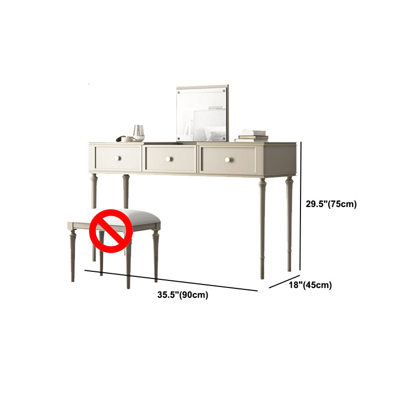 Make-up Vanity Mirrored Wood Dressing Table Padded Stool Set