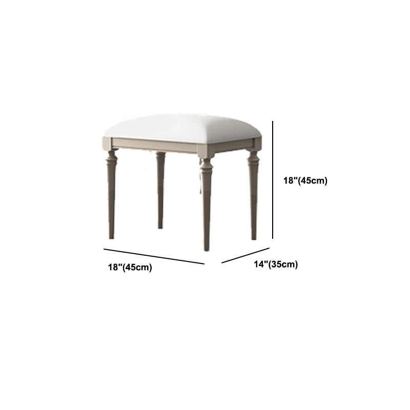 Make-up Vanity Mirrored Wood Dressing Table Padded Stool Set