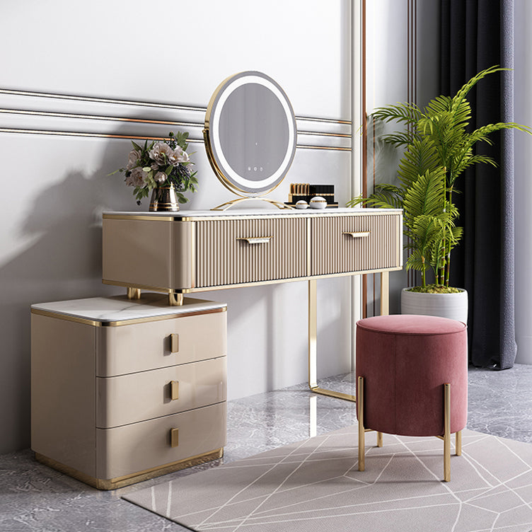 5-Drawers Dressing Table Luxurious Metal Make-up Vanity Table