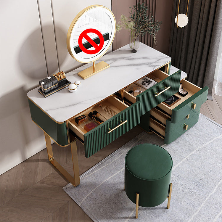 5-Drawers Dressing Table Luxurious Metal Make-up Vanity Table