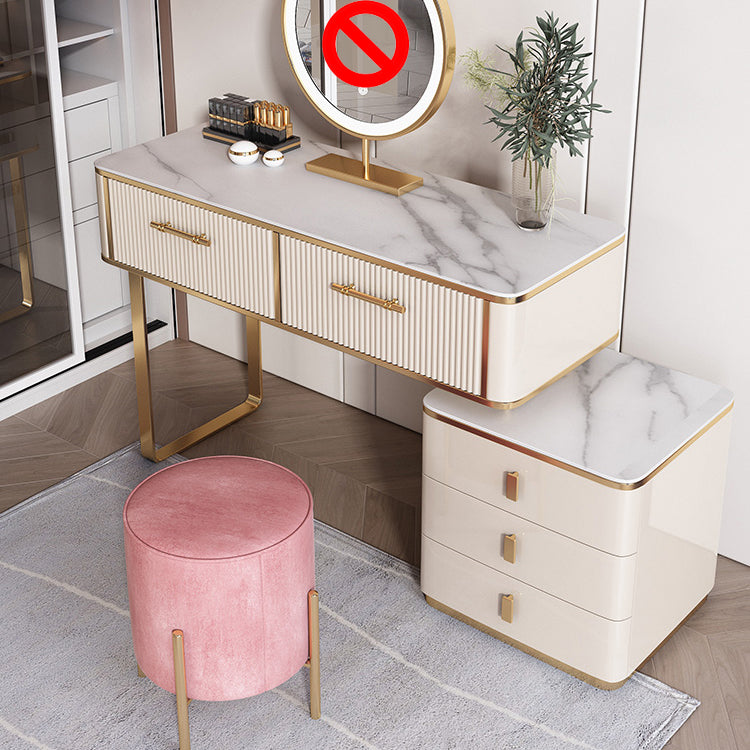 5-Drawers Dressing Table Luxurious Metal Make-up Vanity Table