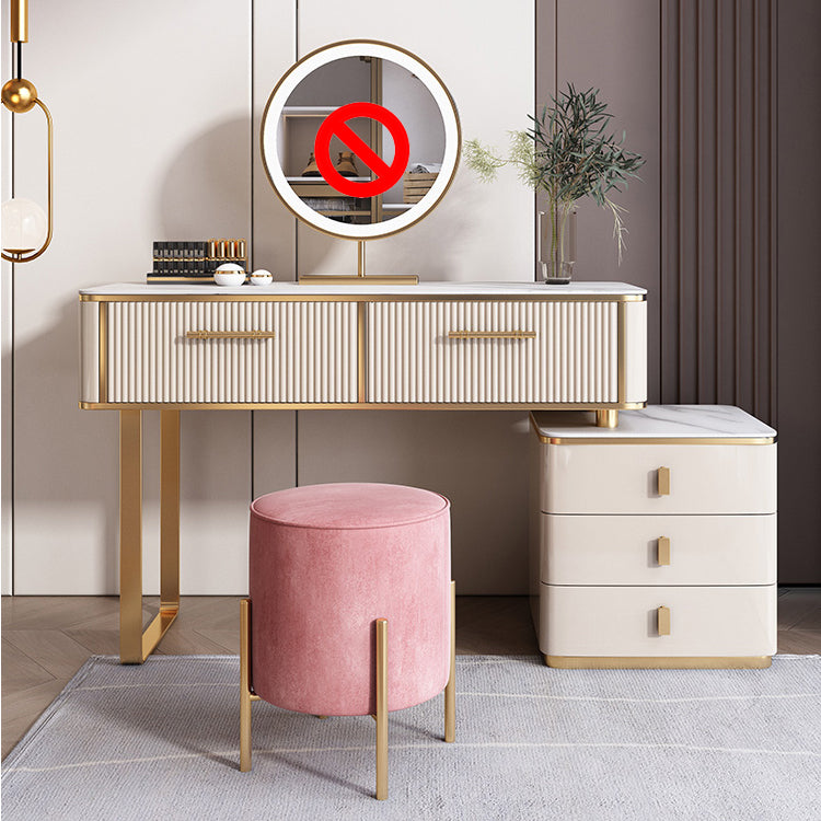 5-Drawers Dressing Table Luxurious Metal Make-up Vanity Table