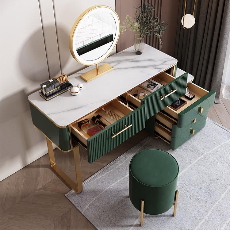 5-Drawers Dressing Table Luxurious Metal Make-up Vanity Table