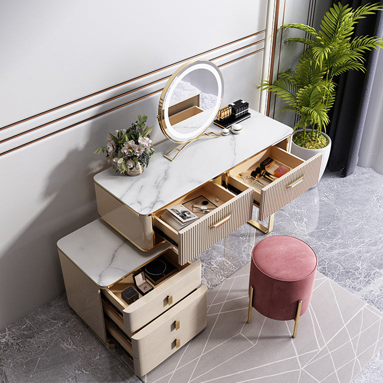 5-Drawers Dressing Table Luxurious Metal Make-up Vanity Table