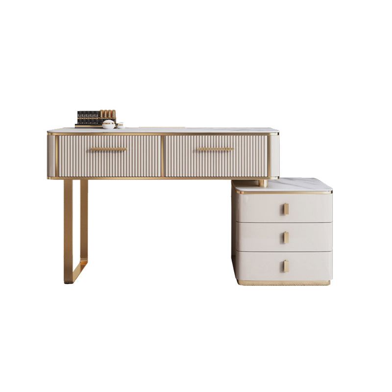 5-Drawers Dressing Table Luxurious Metal Make-up Vanity Table