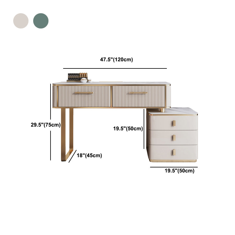 5-Drawers Dressing Table Luxurious Metal Make-up Vanity Table