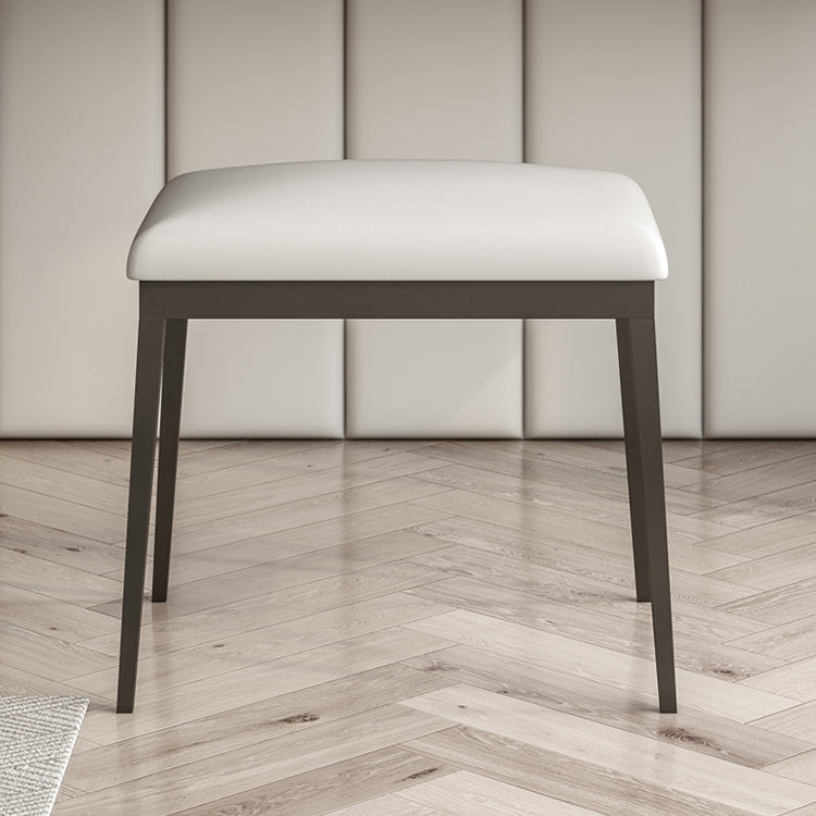 Stone Top Dressing Table Stool Set Black Vanity with Wood Drawers