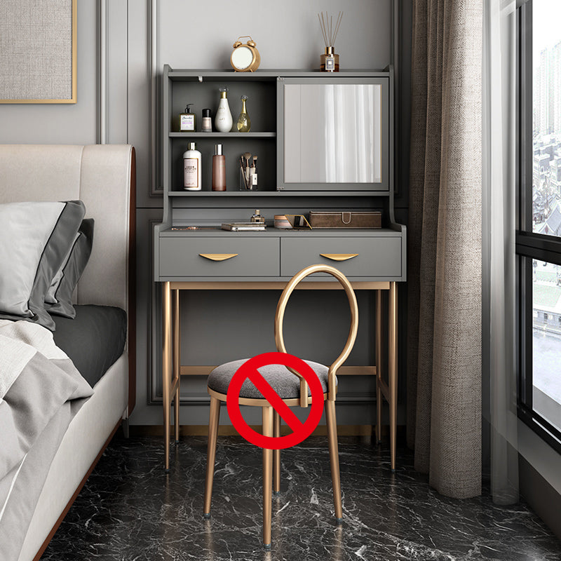 Luxurious Vanity Set 1/2 Storage Drawers with Mirror & Padded Stool